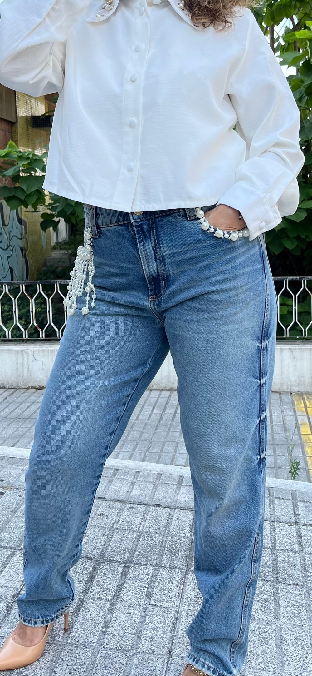 JEANS COM PÉROLAS